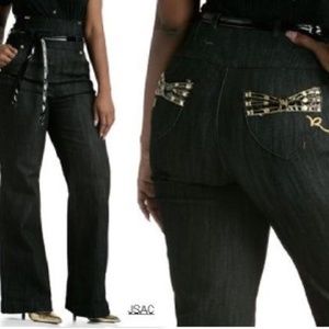 NEW ROCWEAR Y2K black STRETCH High-Waist Wide-Leg Stretch Jeans 5